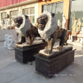 черные мраморные статуи Львов